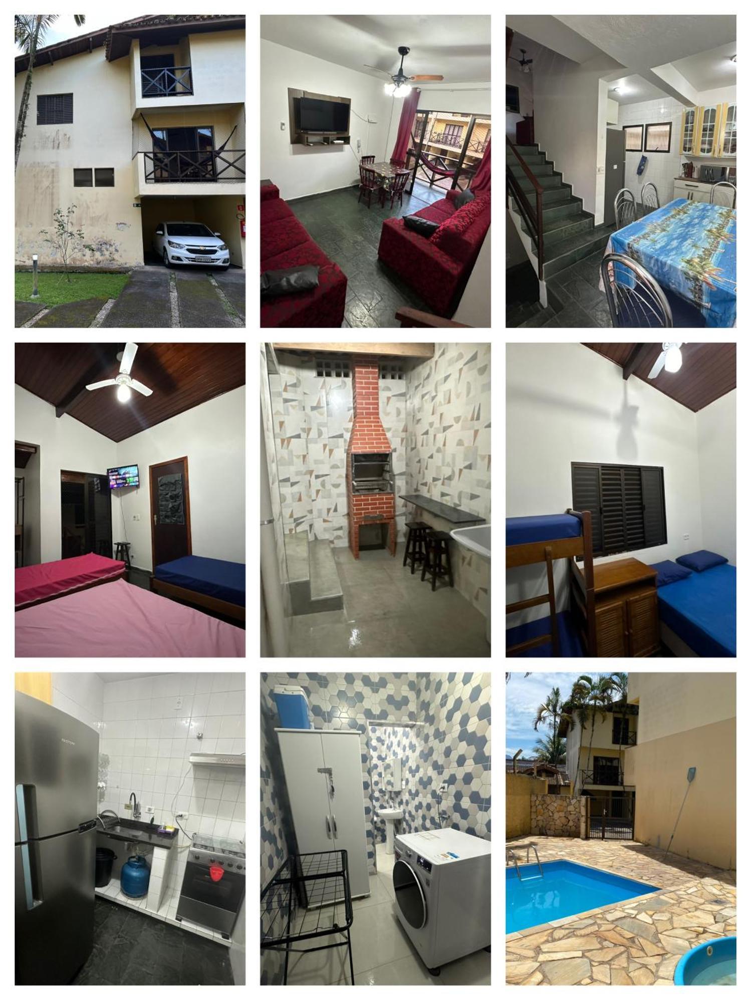 Apartamento Triplex Piscina Churrasqueira Lava E Seca Wi-fi E 2 Tvs Em Com 90m2 No Centro De Ubatuba